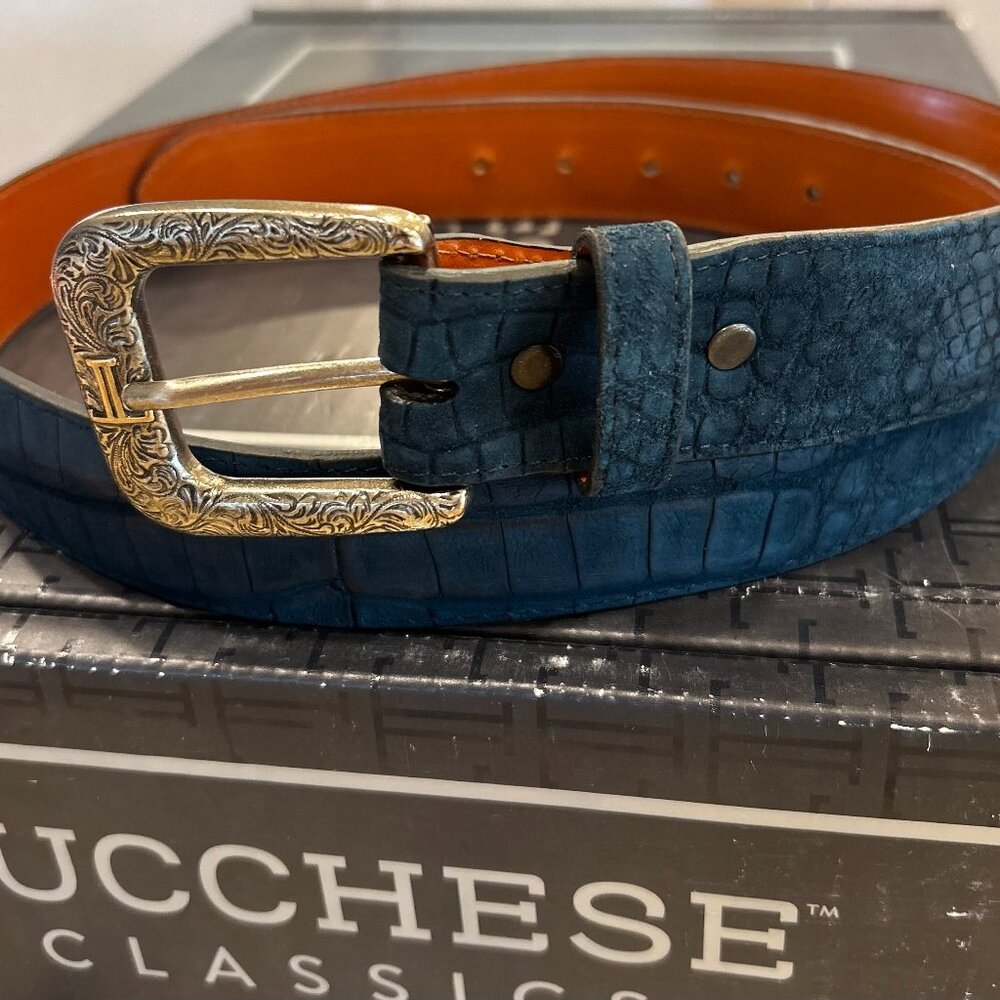 New Lucchese Classic Genuine Crocodile Men's Belt Size 42, 1.5 inch wide